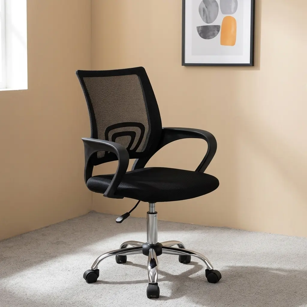 Black Secretarial Office Chair - Image 7